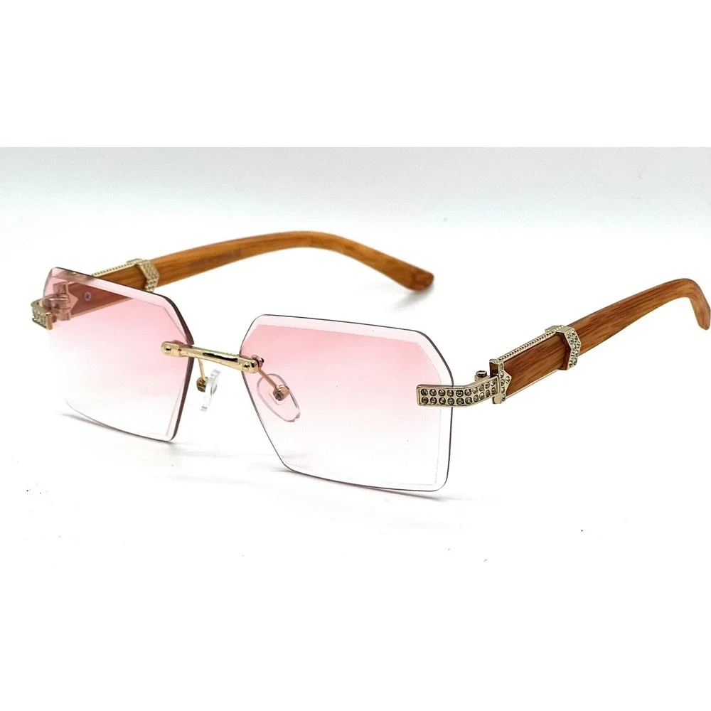 Pink Women Sunglasses‎ Diamond Cut Square Style Buffs Classic Beach Wear Lentes
